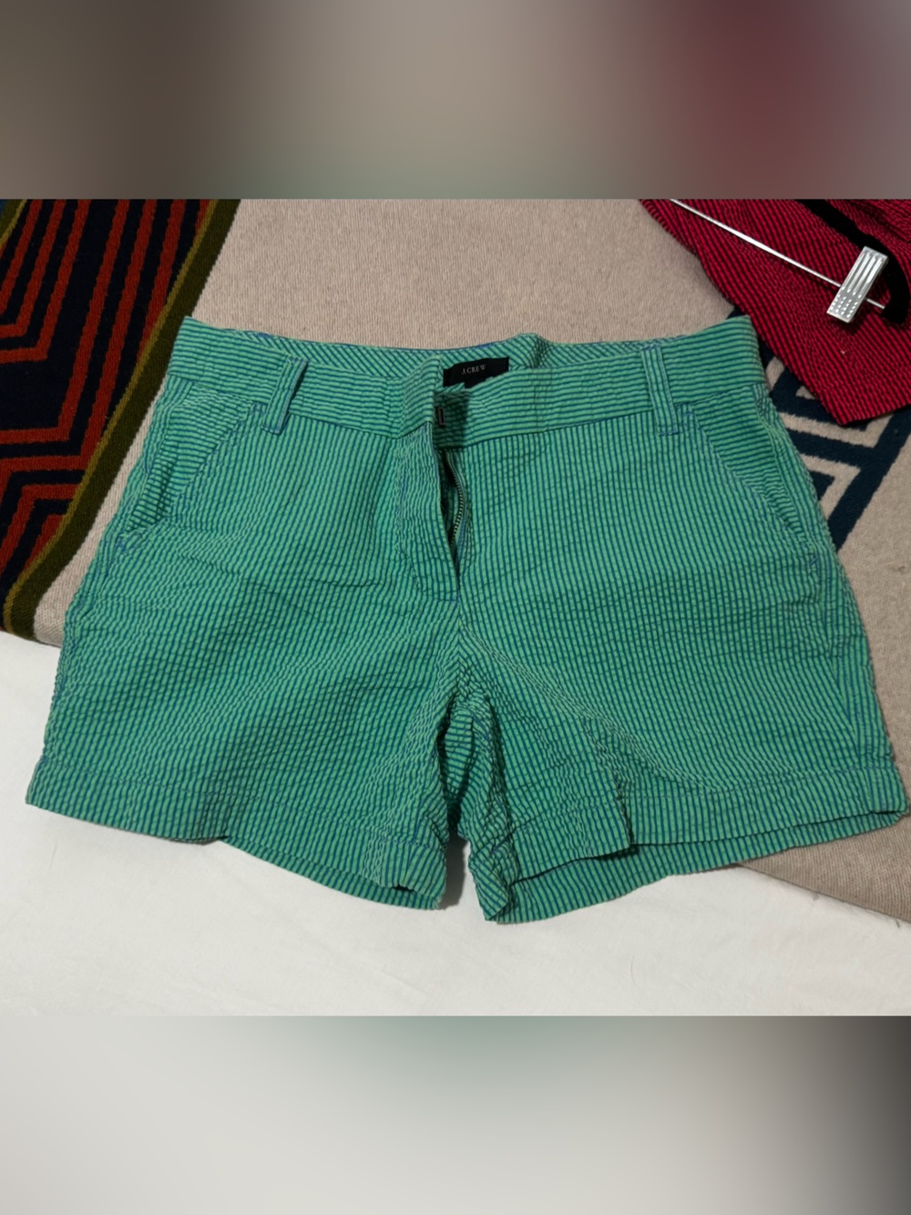 Green Seersucker Women’s Shorts